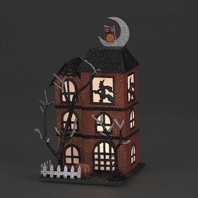 Orange Lit Haunted House