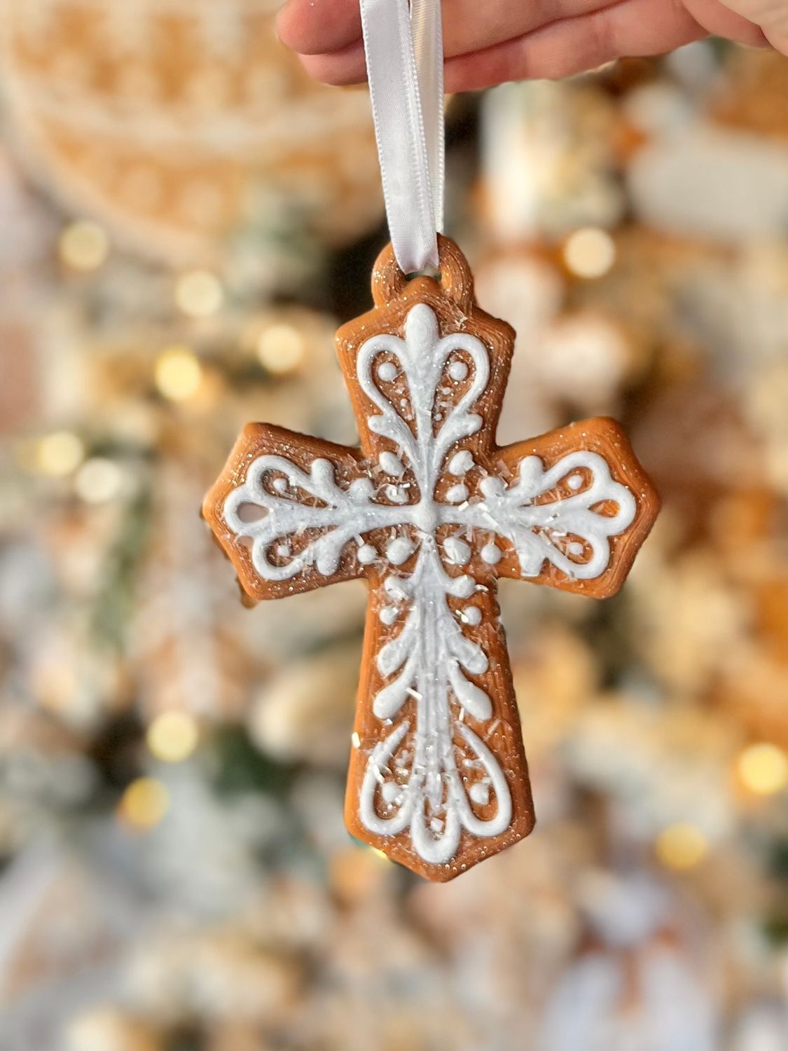 Ginger Grace Cross Cookie Ornament