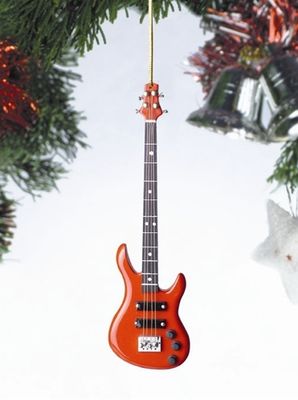 Red Bass Guitar Ornament