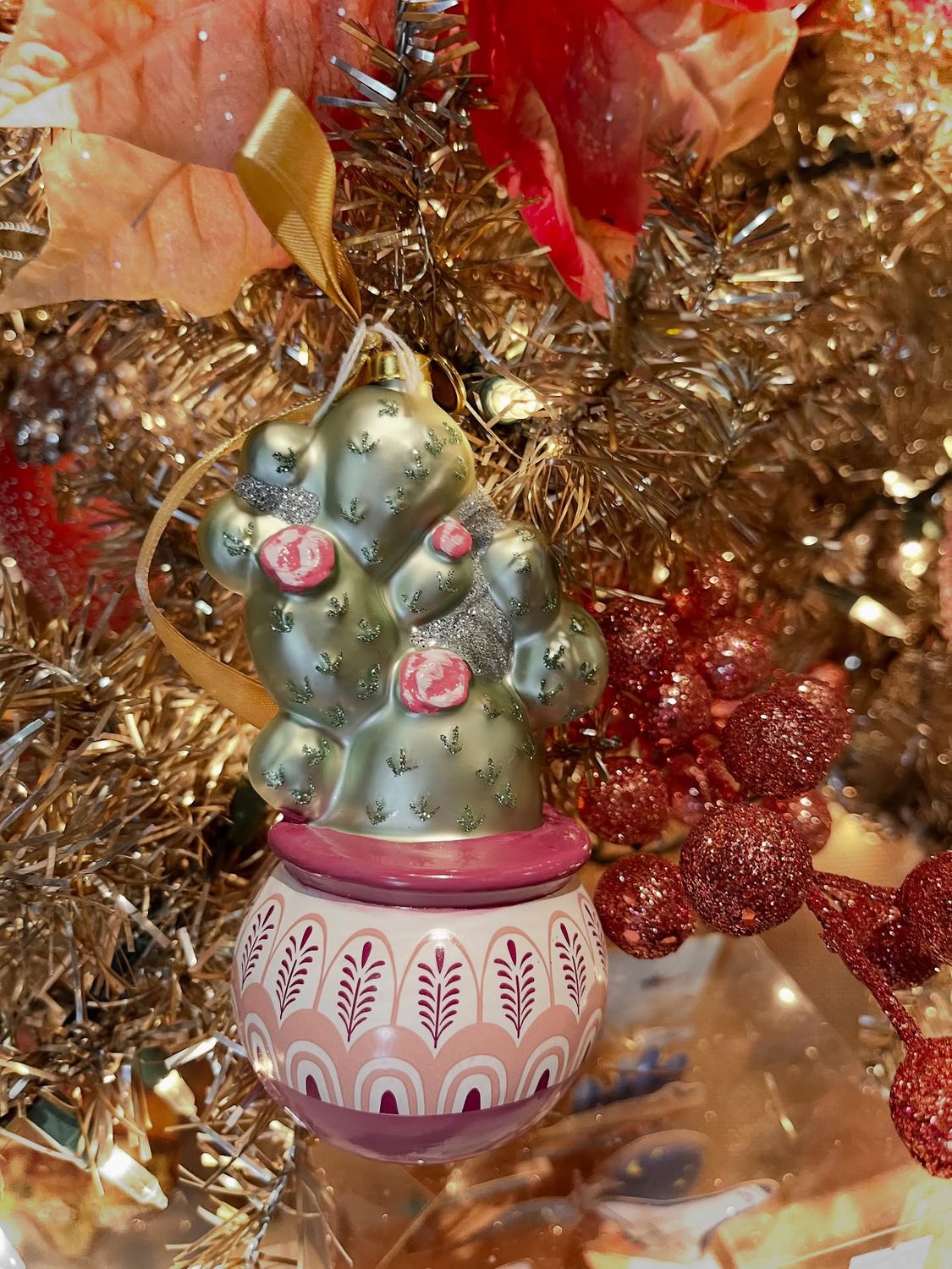 Texan Christmas Prickly Pear Cactus Ornament