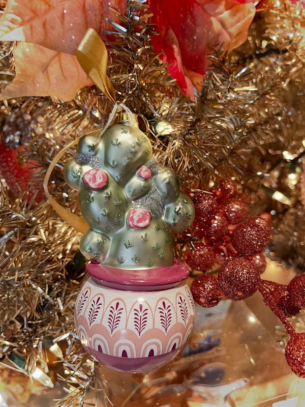 Texan Christmas Prickly Pear Cactus Ornament