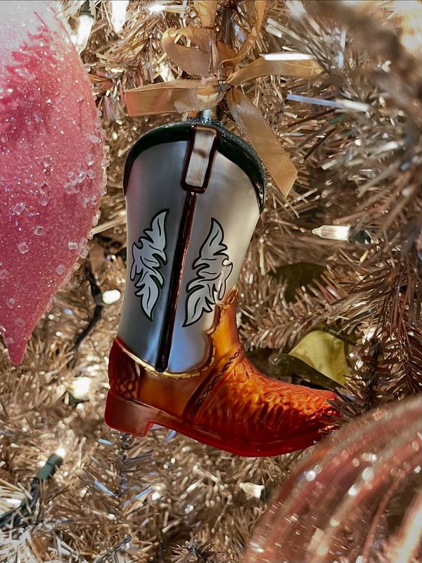 Texan Christmas Snakeskin Classic Boot Ornament