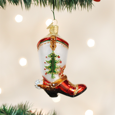 Christmas Cowboy Boot Ornament