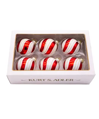 Glass Peppermint Ball Box of 6