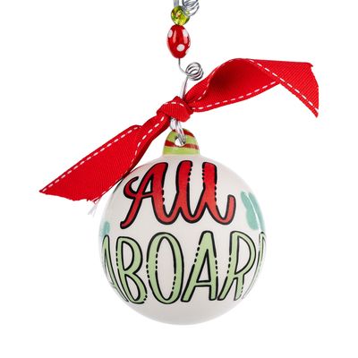 All Aboard Train Ball Ornament