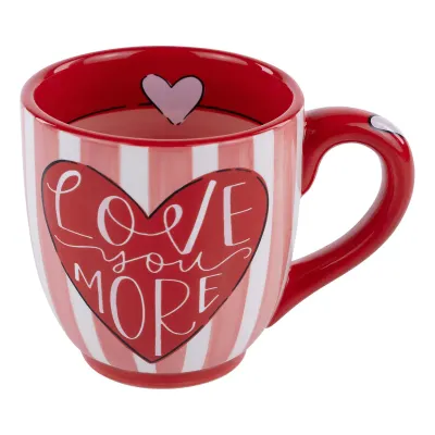 Love You More Striped Mug