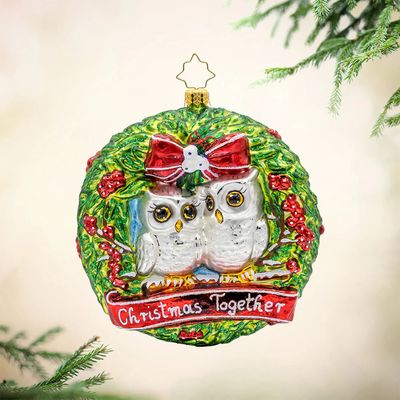 Christmas Together Owls in Wreath