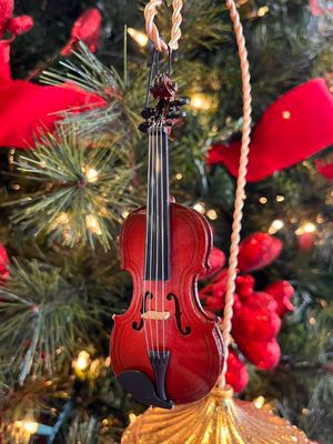 Wood Violin Ornament
