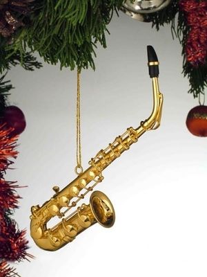 Gold Alto Saxophone Ornament