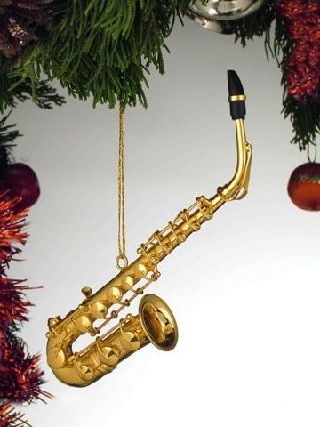 Gold Alto Saxophone Ornament