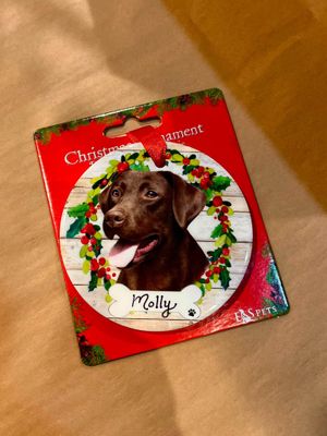Chocolate Labrador Wreath Ornament