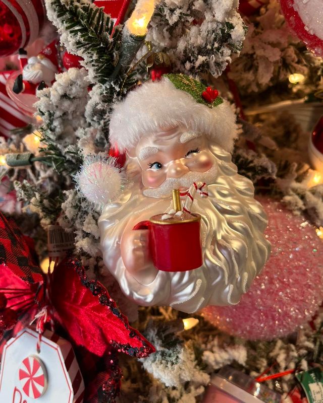 Santa Holding Cocoa Mug Ornament