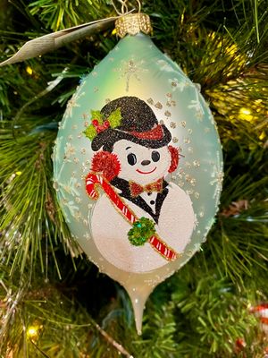 Arctic Lights Snowman on Onion Orn