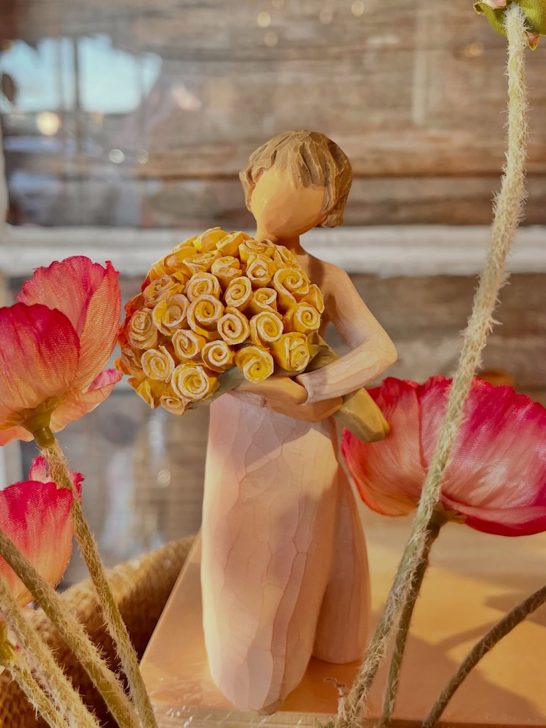 Good Cheer! Girl with Yellow Bouquet Figure