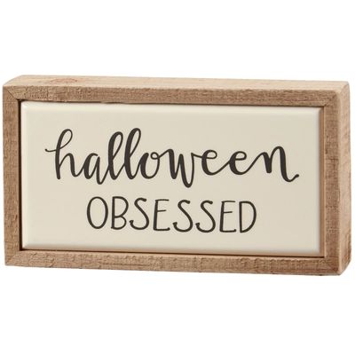 Halloween Obsessed Block Sign
