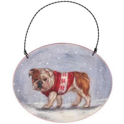 Cozy Bulldog Ornament