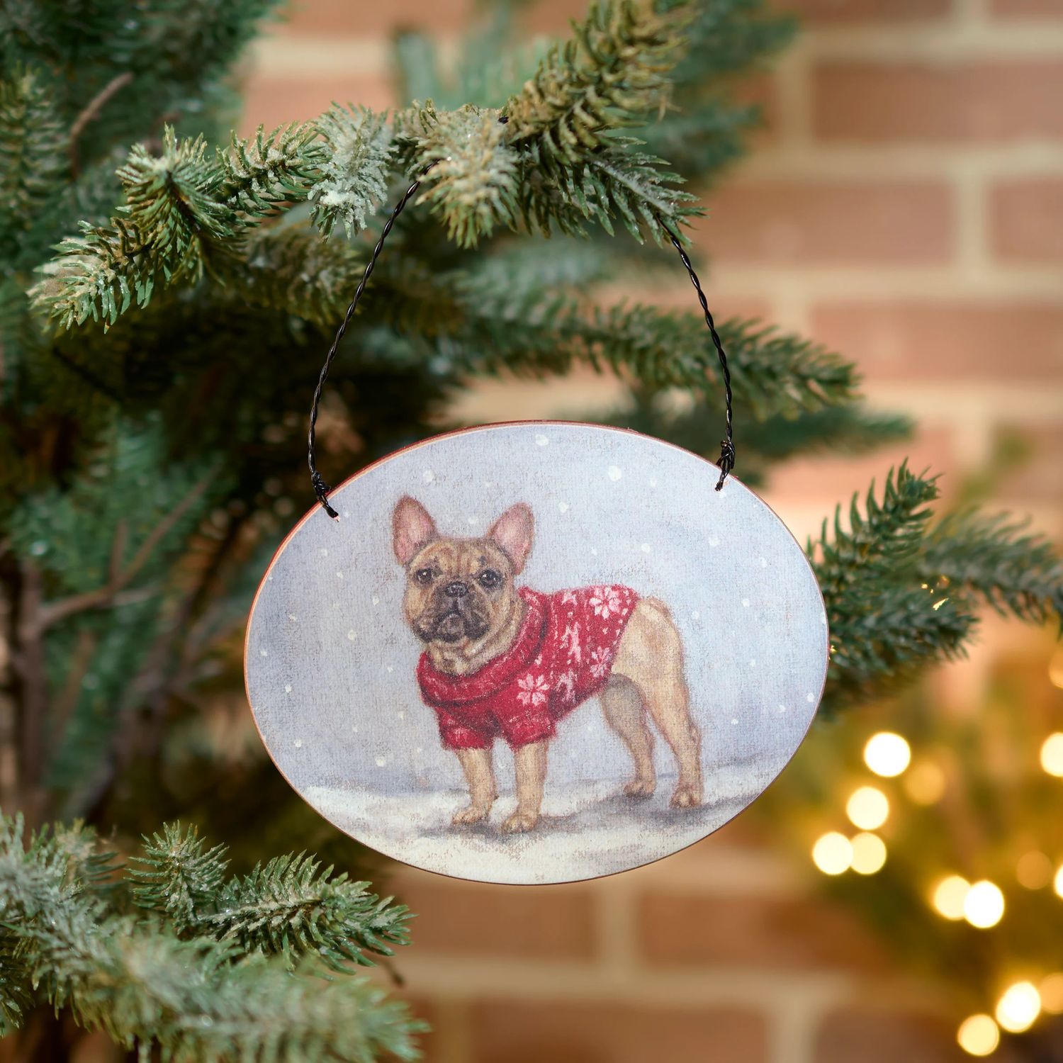 Cozy French Bulldog Ornament