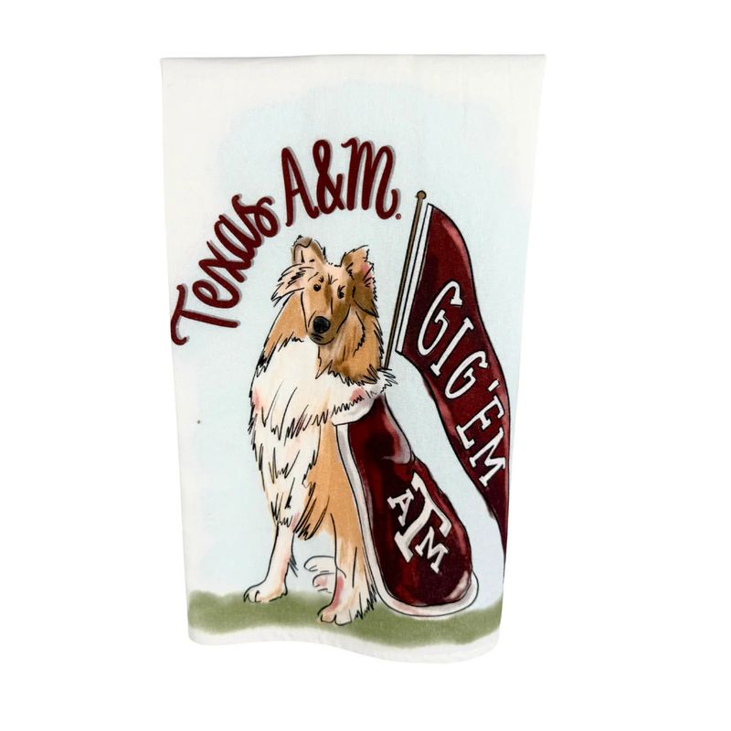 Texas A&amp;M Reveille Mascot Tea Towel