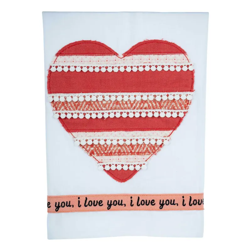 Heart I Love You Tea Towel