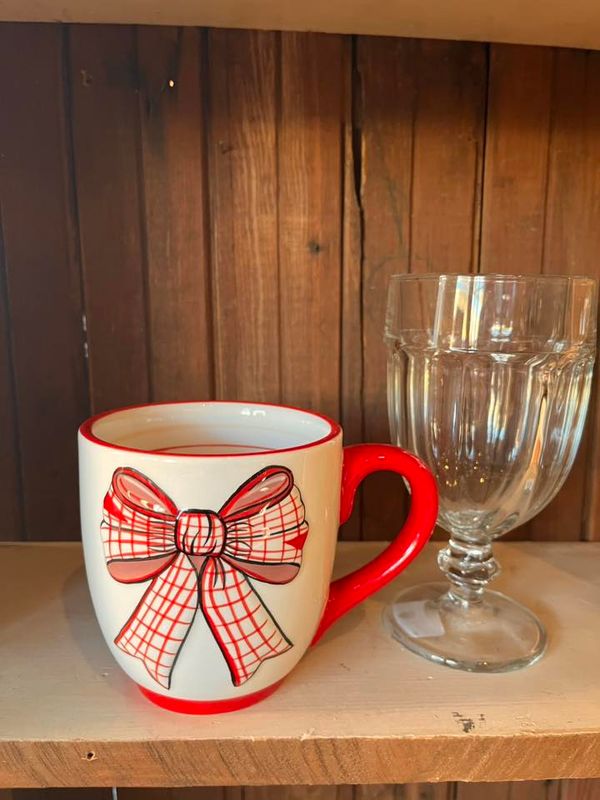 Pink and Red Bow Mug