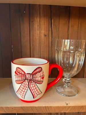 Pink and Red Bow Mug