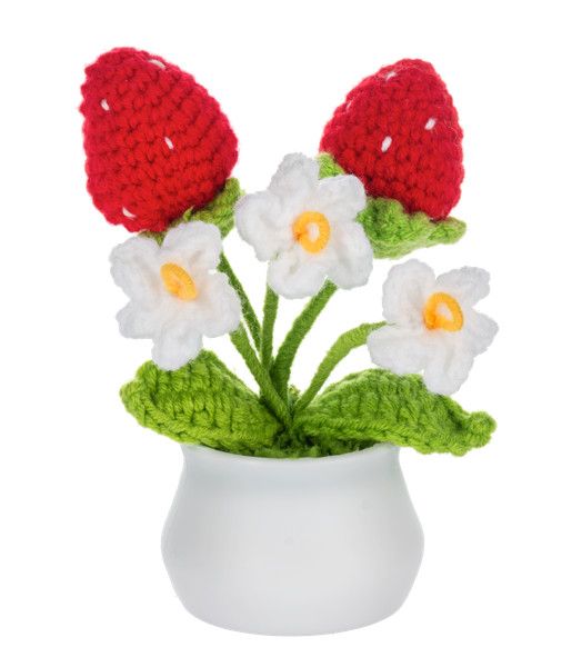 Crochet Strawberry Plant in Pot