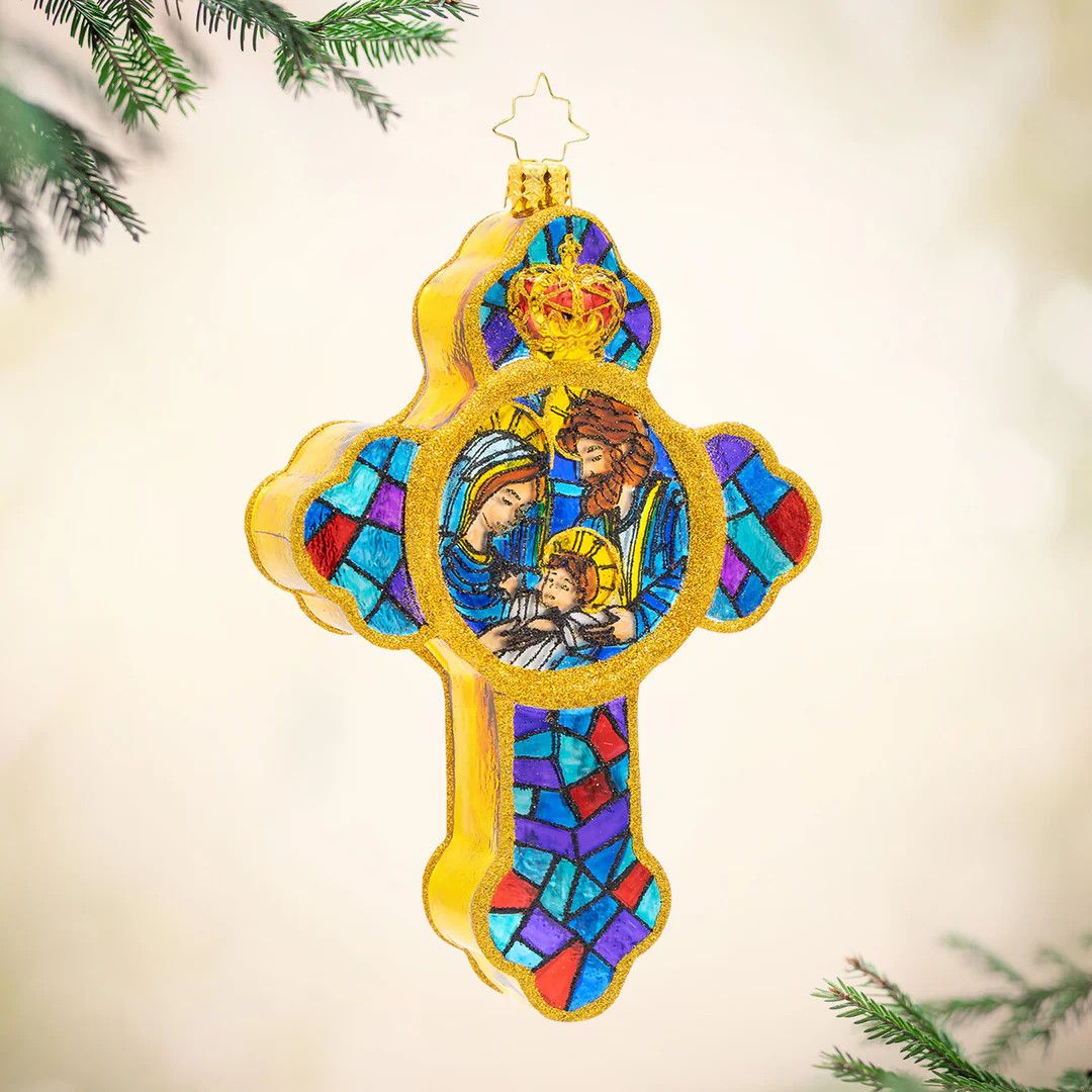 The Radiant Nativity Cross Ornament