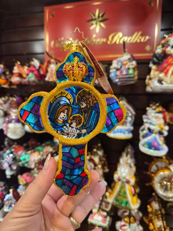 The Radiant Nativity Cross Ornament