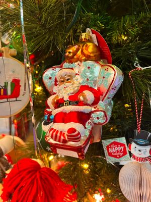Cat Nap Santa Ornament