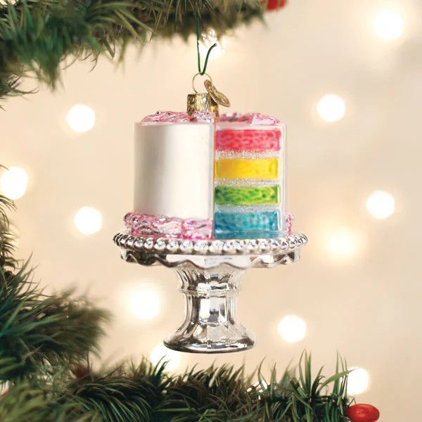 Rainbow Cake on Stand Ornament