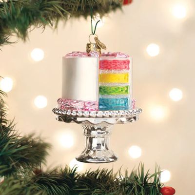 Rainbow Cake on Stand Ornament