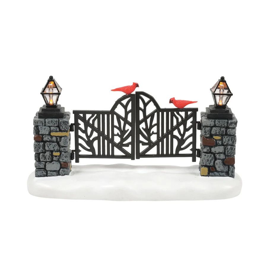 Cardinal Lit Christmas Gate