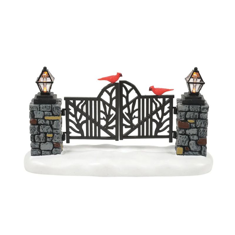 Cardinal Lit Christmas Gate