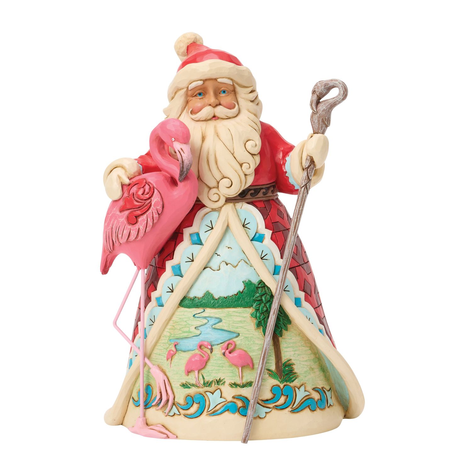 Jim Shore "It's a Magical Pinkmas" Santa with Flamingo