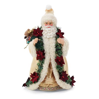 Old World Poinsettia Santa