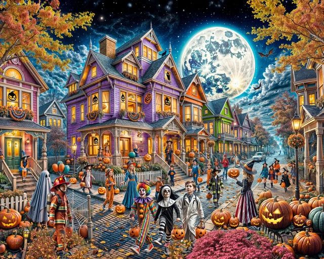 Moonlit Halloween 1000 piece puzzle