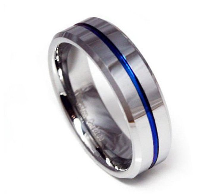 Blue Line Ring, Size: 10