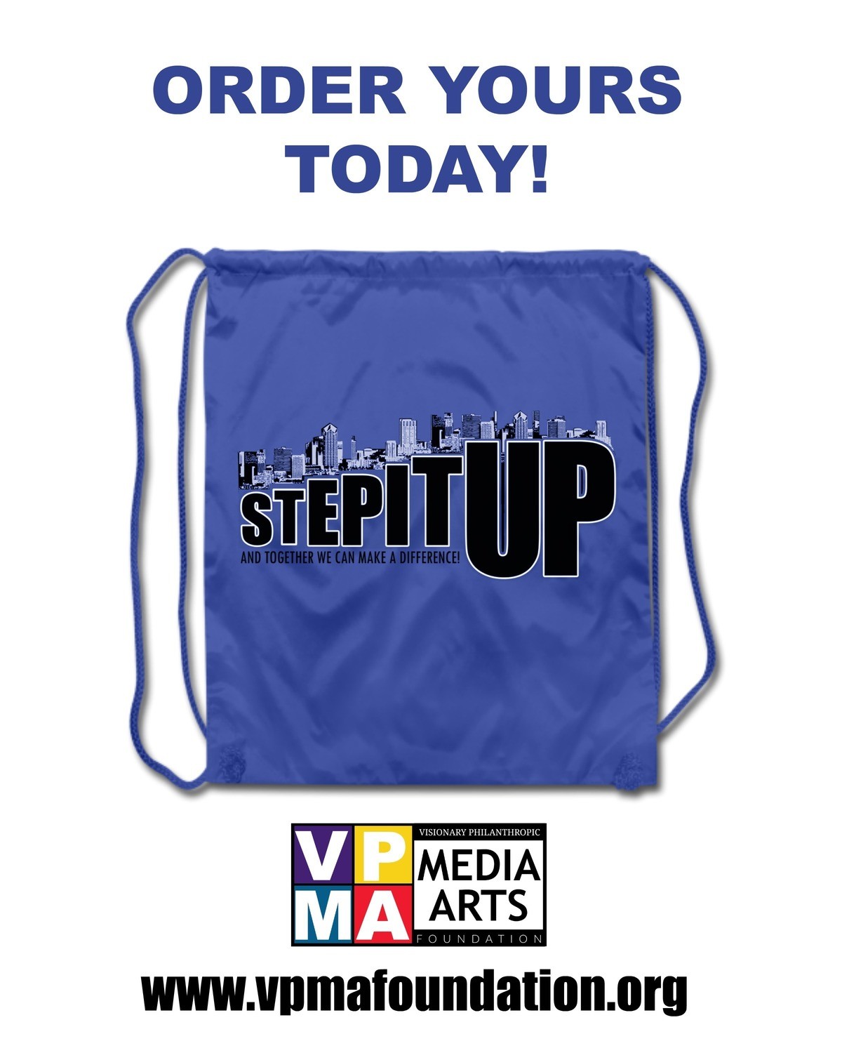 Step It Up! Official Blue Drawstring Backpack