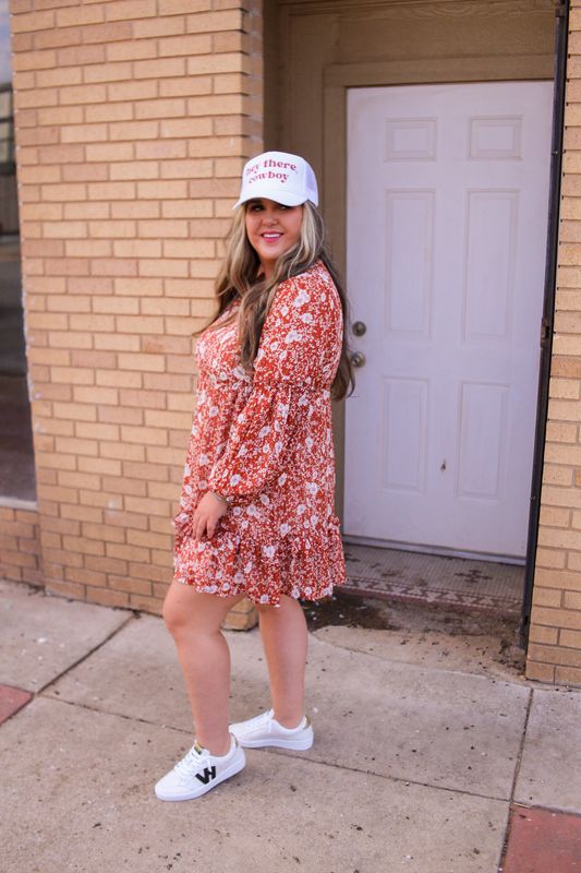 Boho Floral Ruffled Mini Dress