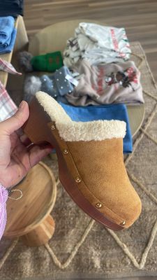 Lined Fur Slip On Clog