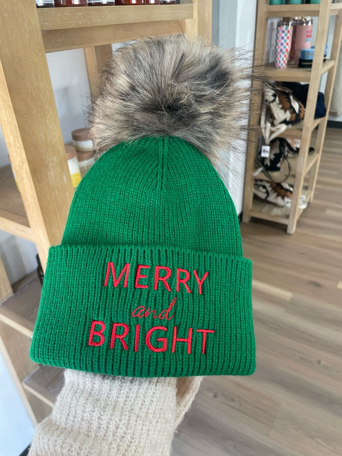Merry and Bright Pom Pom Beanie