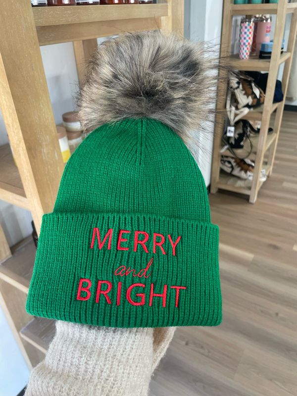 Merry and Bright Pom Pom Beanie