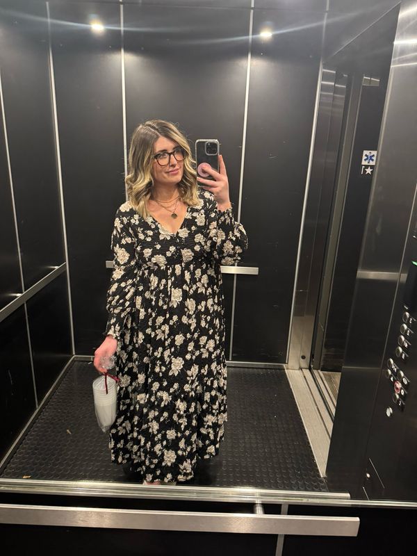 Floral Raglan Sleeve Maxi Dress