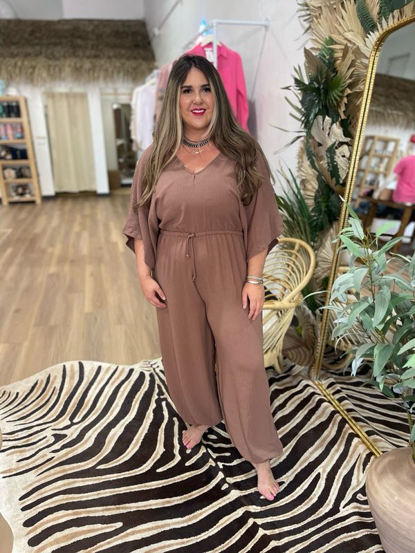 New Love Relaxed Drawstring Jumpsuit