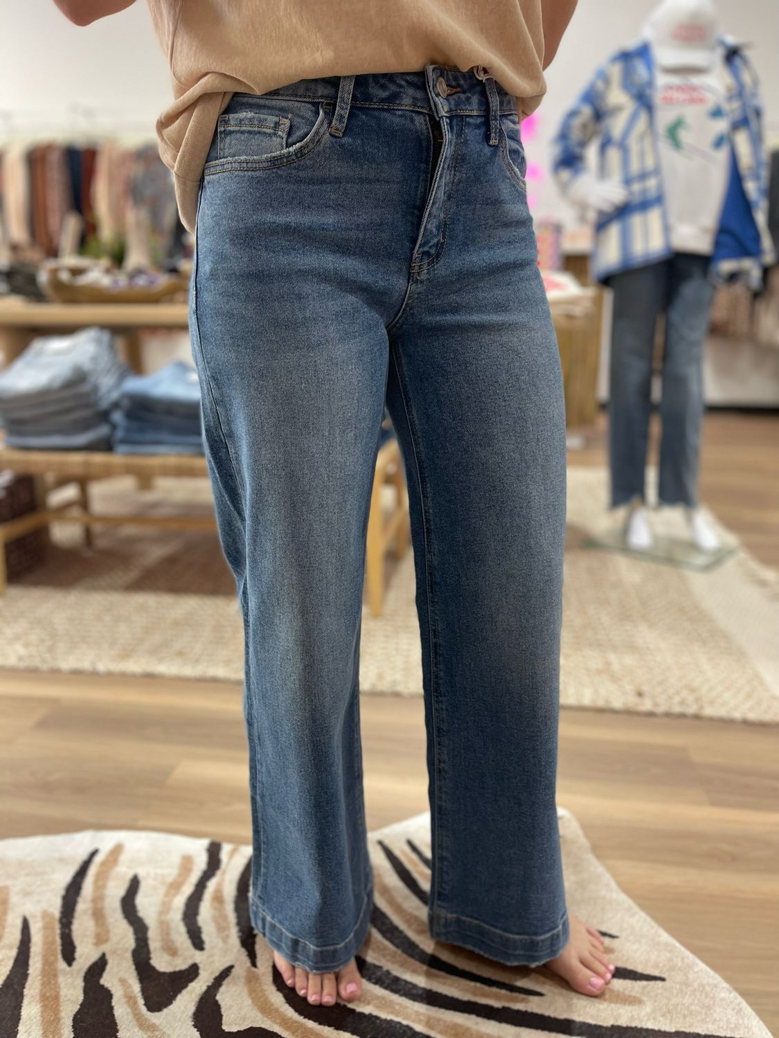 High Rise Trouser Wide Leg Jeans