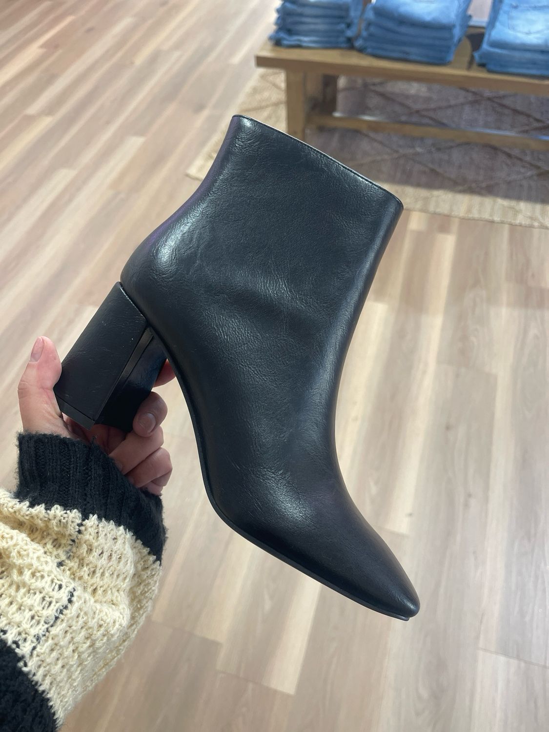 Semi Square Toe Sleek Ankle Boot