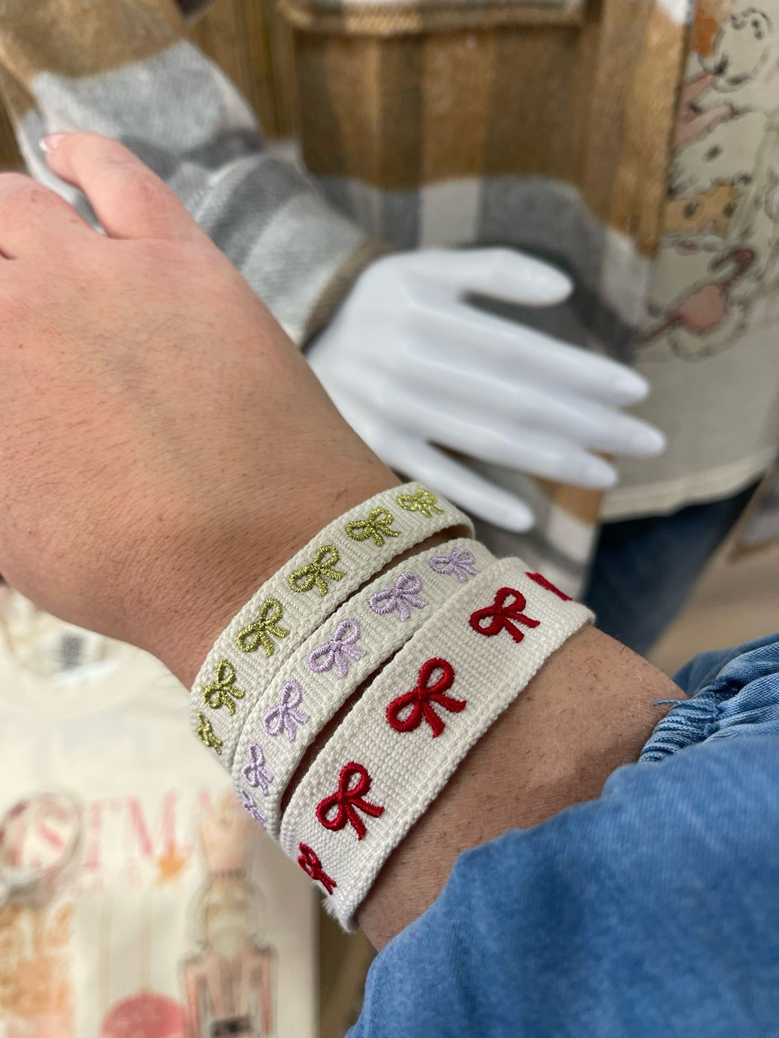 Embroidery Bow Bracelet