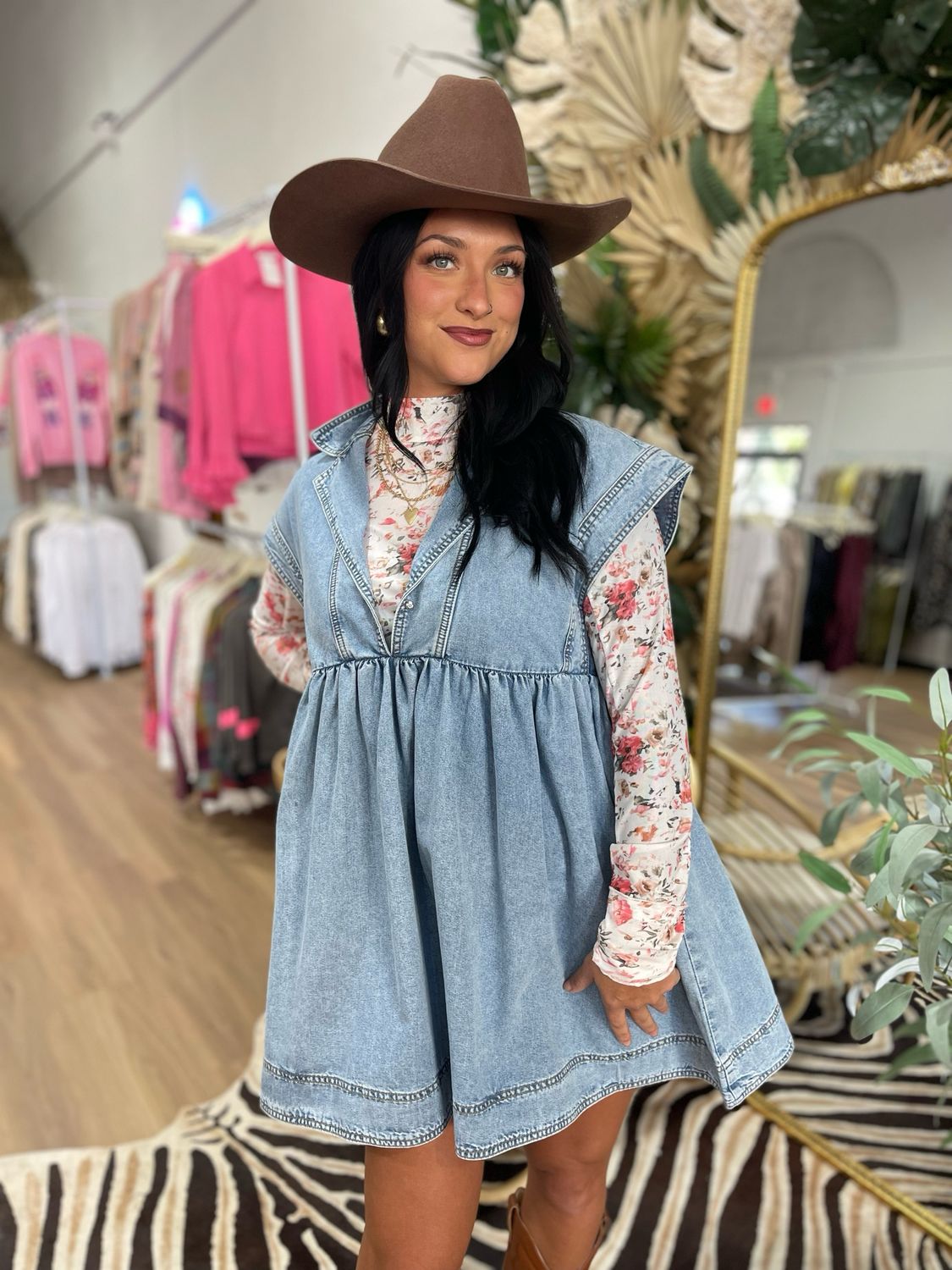 Denim Collared Mini Dress