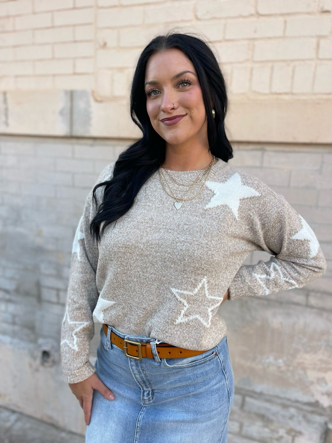 Star Design Knit Sweater