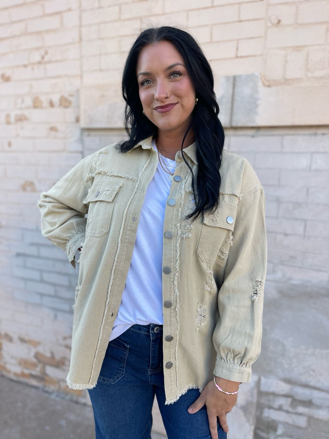 Tattered Fray Hem Jacket